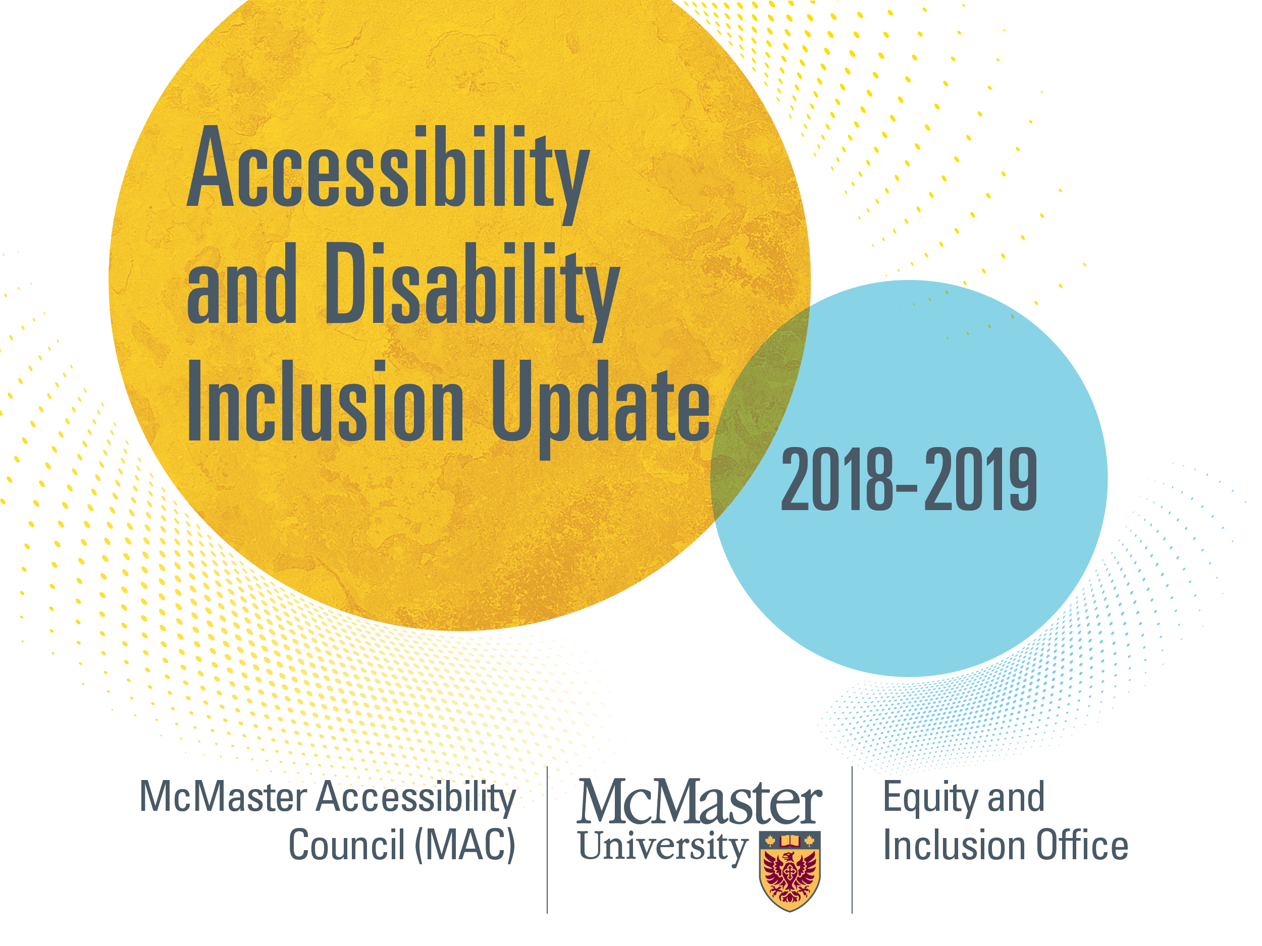 The official cover page for the Accessibility and Disability Inclusion Update for 2018-2019.